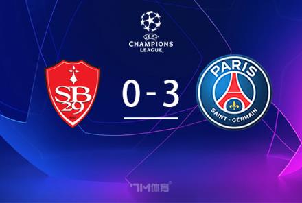 歐冠-巴黎3-0布雷斯特登貝萊雙響造點(diǎn)8場15球