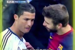 國(guó)家德比名場(chǎng)面！C羅戰(zhàn)術(shù)性假摔被皮克看穿后，強(qiáng)忍笑意！