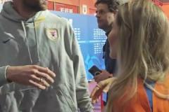 山東泰山主場(chǎng)4-0深圳，賽后澤卡和女友這也太甜了