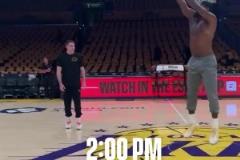 嚴陣以待！詹姆斯提前4小時抵達球館進行熱身