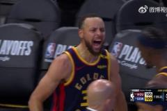 賽后氛圍包好的！追夢對著鏡頭宣示主權(quán)，庫里在替補席興奮不已！