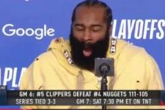 把登哥累壞了！賽后新聞發(fā)布會(huì)，哈登瘋狂打哈欠！