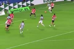 腳踏風火輪！久保健英邊路狂沖50米殺入禁區(qū)造險