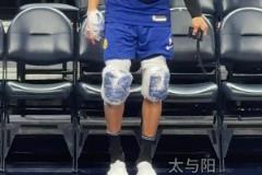 庫里熱完身也纏了太多冰袋了吧