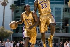 如果湖人為科比詹姆斯一起立雕像 這個(gè)如何？