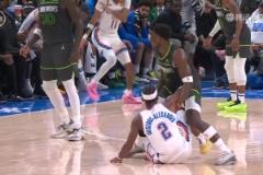 針鋒相對！華子與SGA纏斗被吹犯規(guī)，隨后想隔扣宣泄被多特拉下